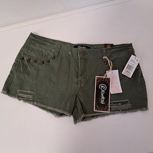 Rewash Army Green Studded Shorts NWT Juniors Size 9